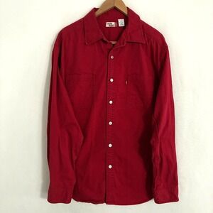 Levis Shirt Mens XL Red Metal Button Up Long Sleeve Chore Outdoor Gorpcore